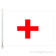 Blanc croix rouge flag 100% polyster 90 * 150CM